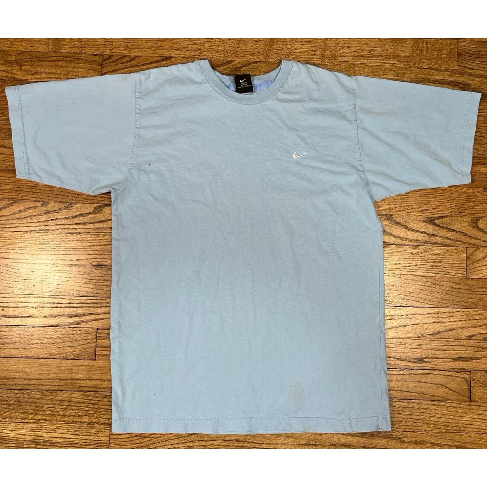 Vintage Nike Black Label Made in Greece Blue‎ Chest Swoosh T-Shirt Men's Medium